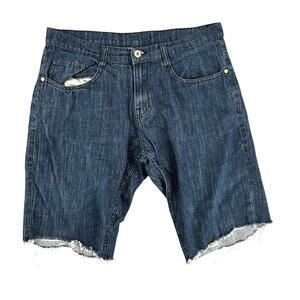 Qruel Q Jeans Men 34 Shorts Loose Dark Hip Hop Streetwear Skater Vtg 90s Y2K